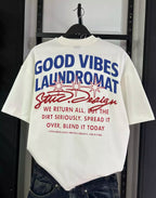 PULL&BEAR LAUNDROMAT GRAPHIC T-SHIRT