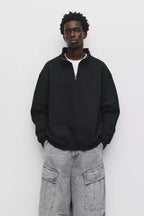 Pull&bear Basic Quarter Zip Sweatshirt
