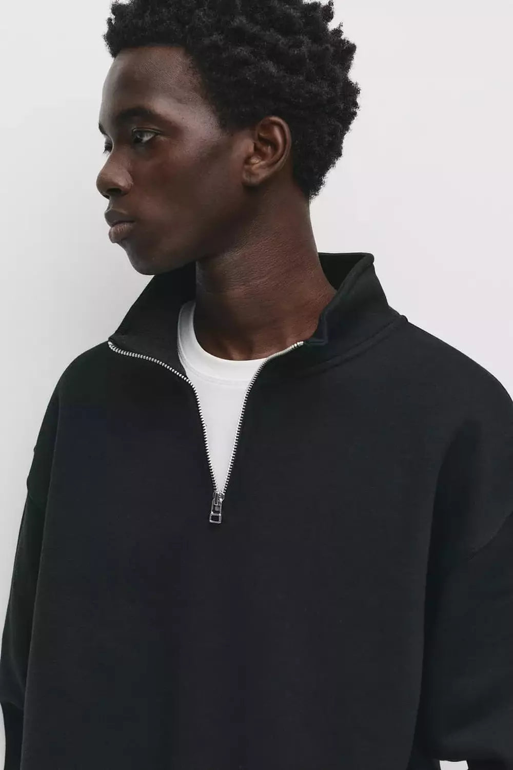 Pull&bear Basic Quarter Zip Sweatshirt