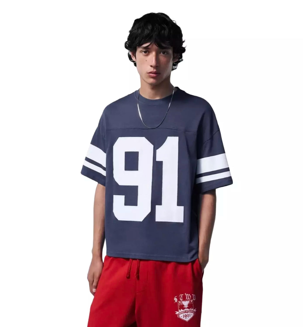 PULL&BEAR VARSITY 91 EMBROIDERED T-SHIRT