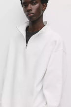 Pull&bear Basic Quarter Zip Sweatshirt