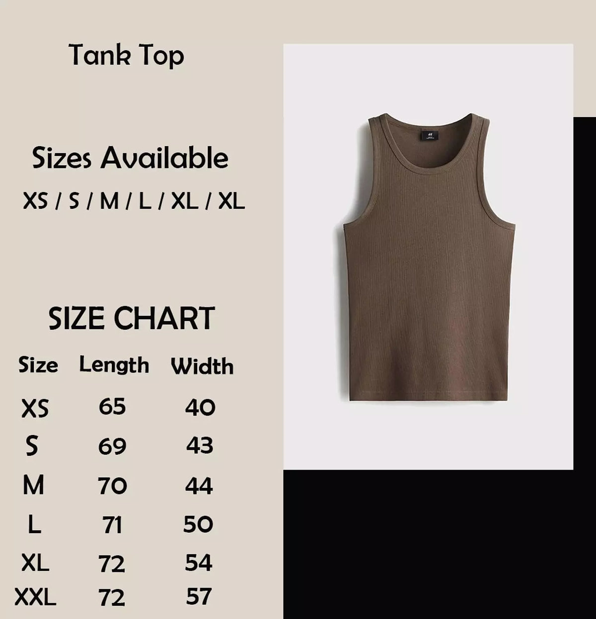 H&M SLIM FIT RIBBED TANK TOP