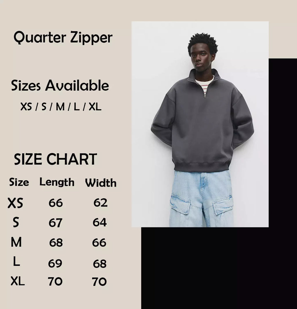Pull&bear Basic Quarter Zip Sweatshirt
