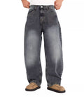 Washed Grey Baggy Jeans