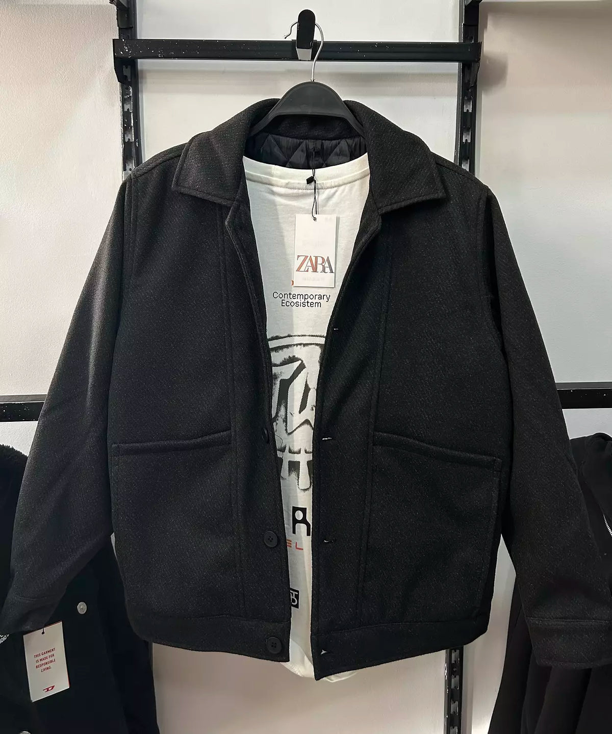 Zara Wool Relaxed Boxy Jacket