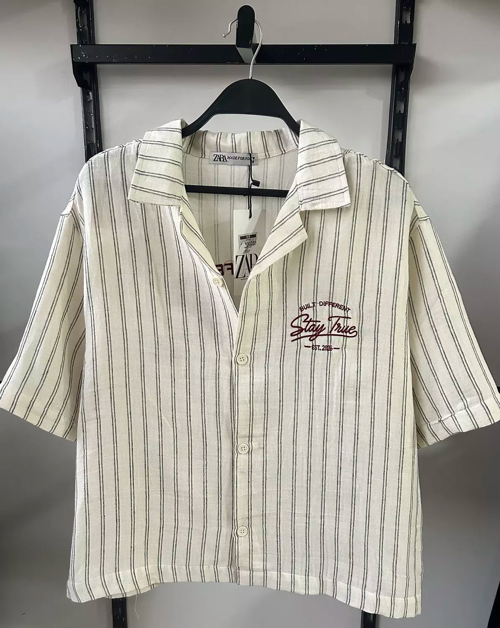Stay True Embroidered Stripe Shirt