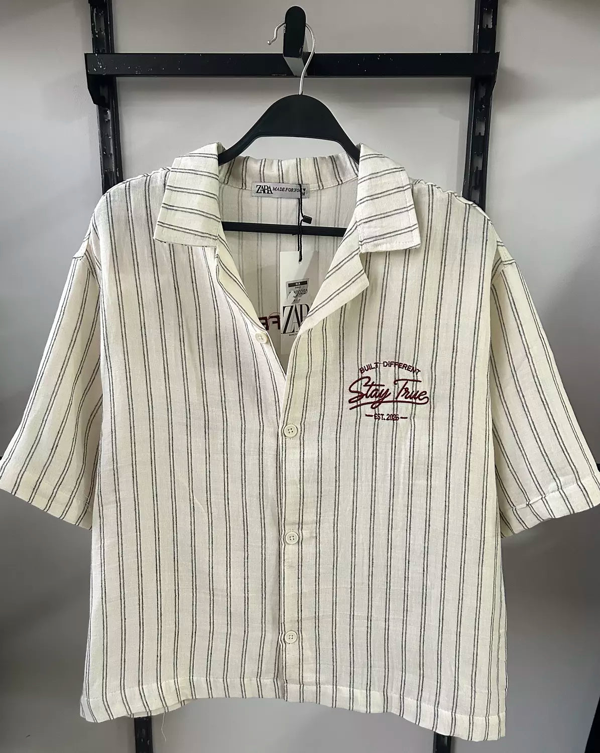 Stay True Embroidered Stripe Shirt