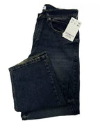 Faded Dark Blue Wide Leg Jeans