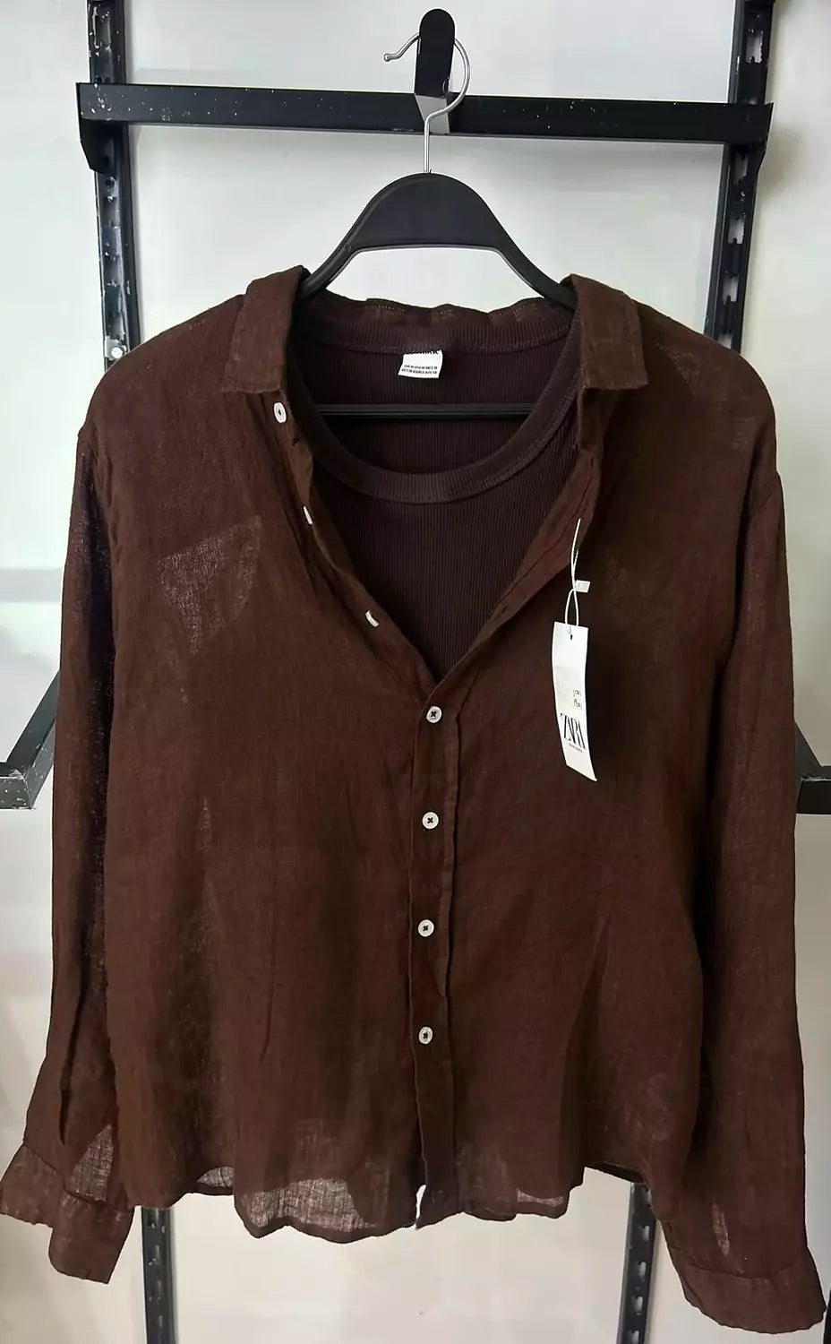 Zara Relaxed Linen Blend Overshirt