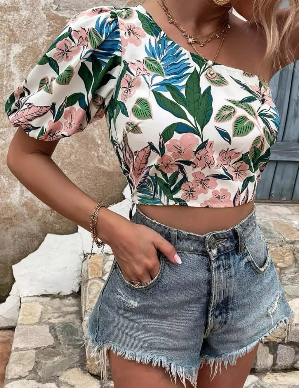 Shein One Shoulder Blouse