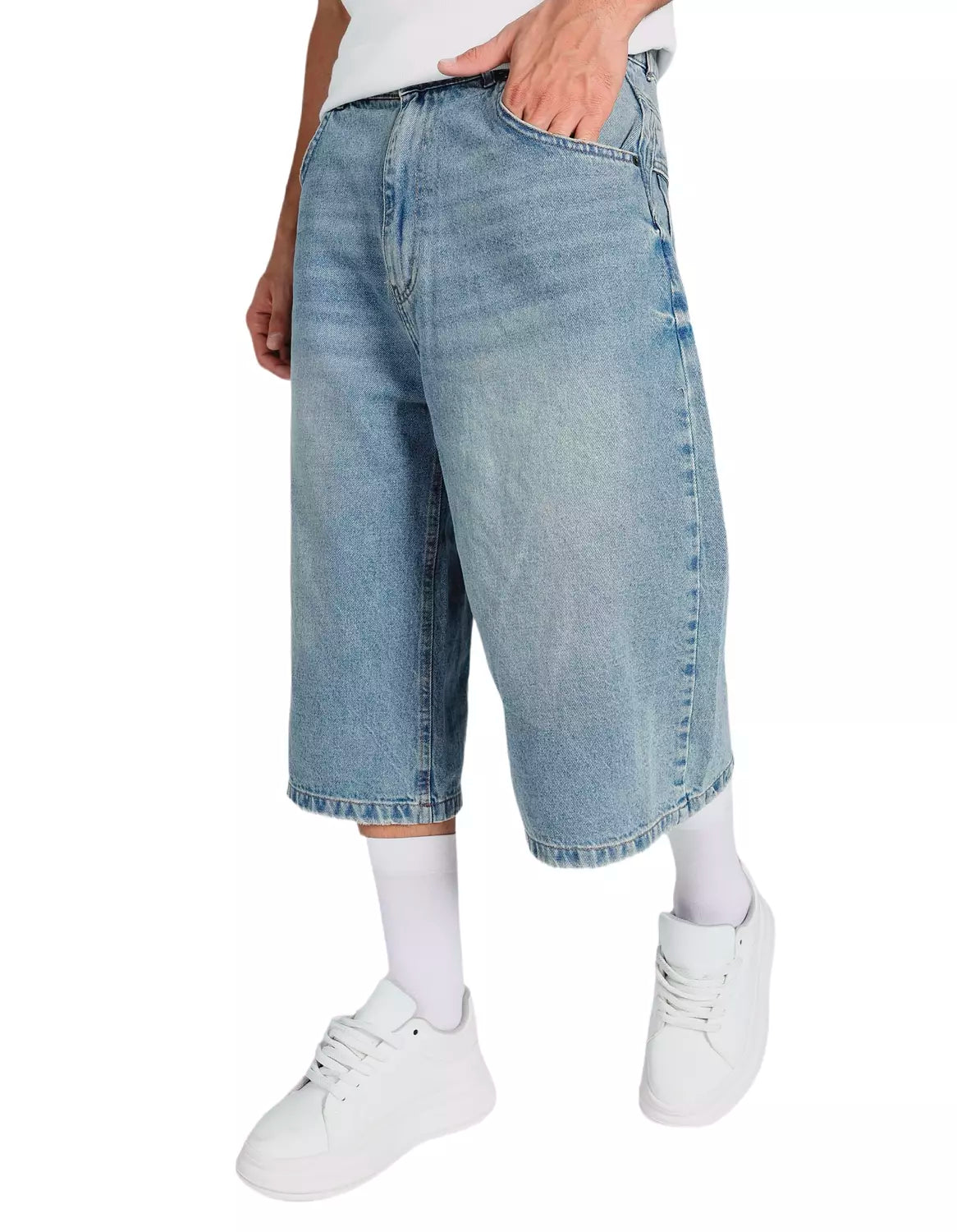 Vintage Light Wash Denim Baggy Short
