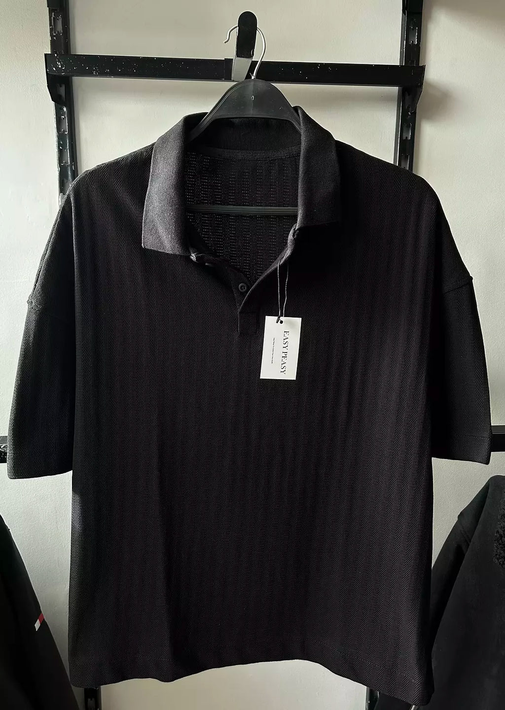 Textured Knit Polo Shirt