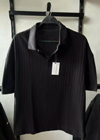 Textured Knit Polo Shirt