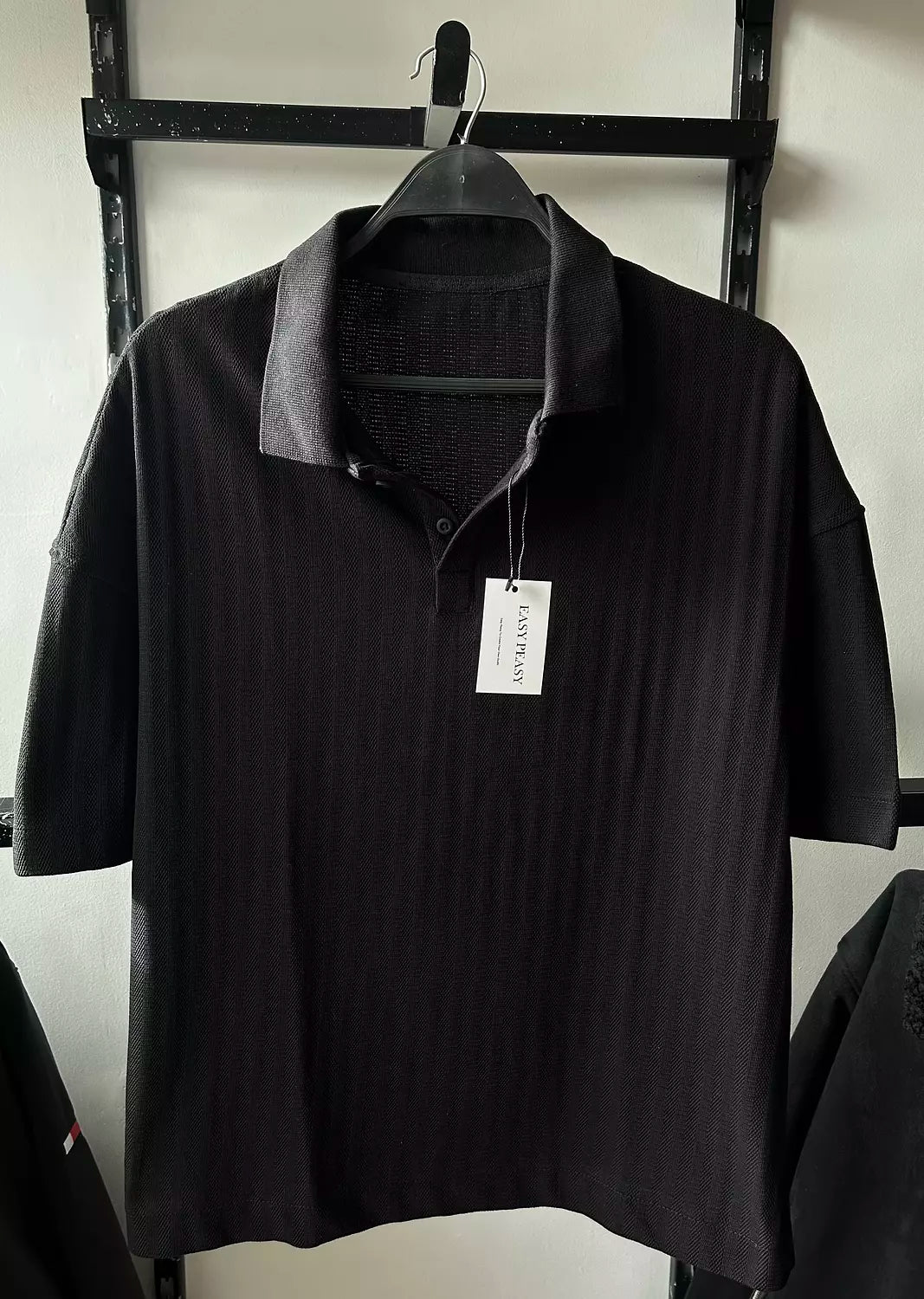 Textured Knit Polo Shirt