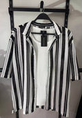 Monochrome Textured Stripe Overshirt