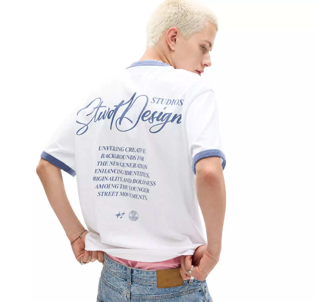 Pull&Bear Studio Design Oversized Ringer T-Shirt