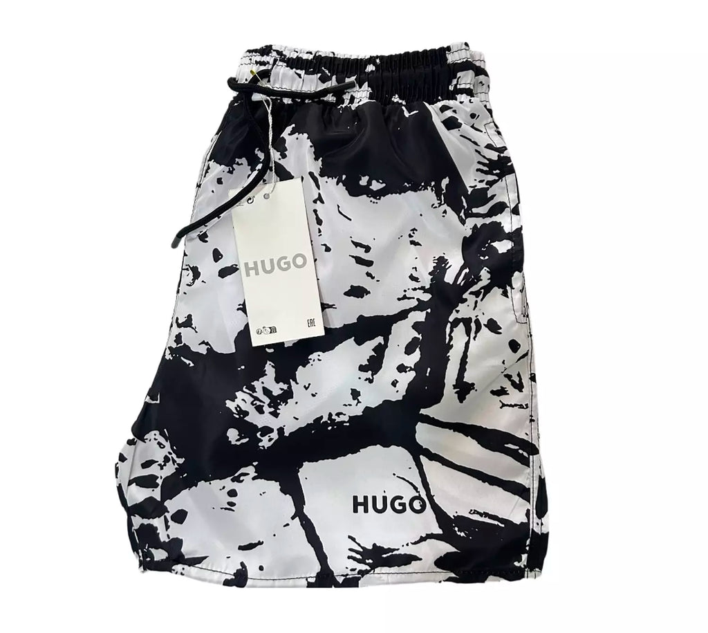 Hugo Black & White Marble Swim Short