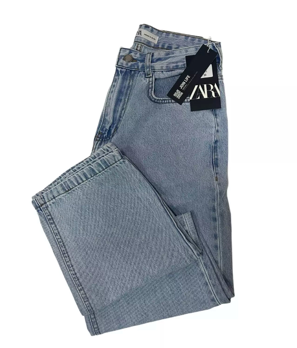 Zara Light Wash Straight Leg Jeans