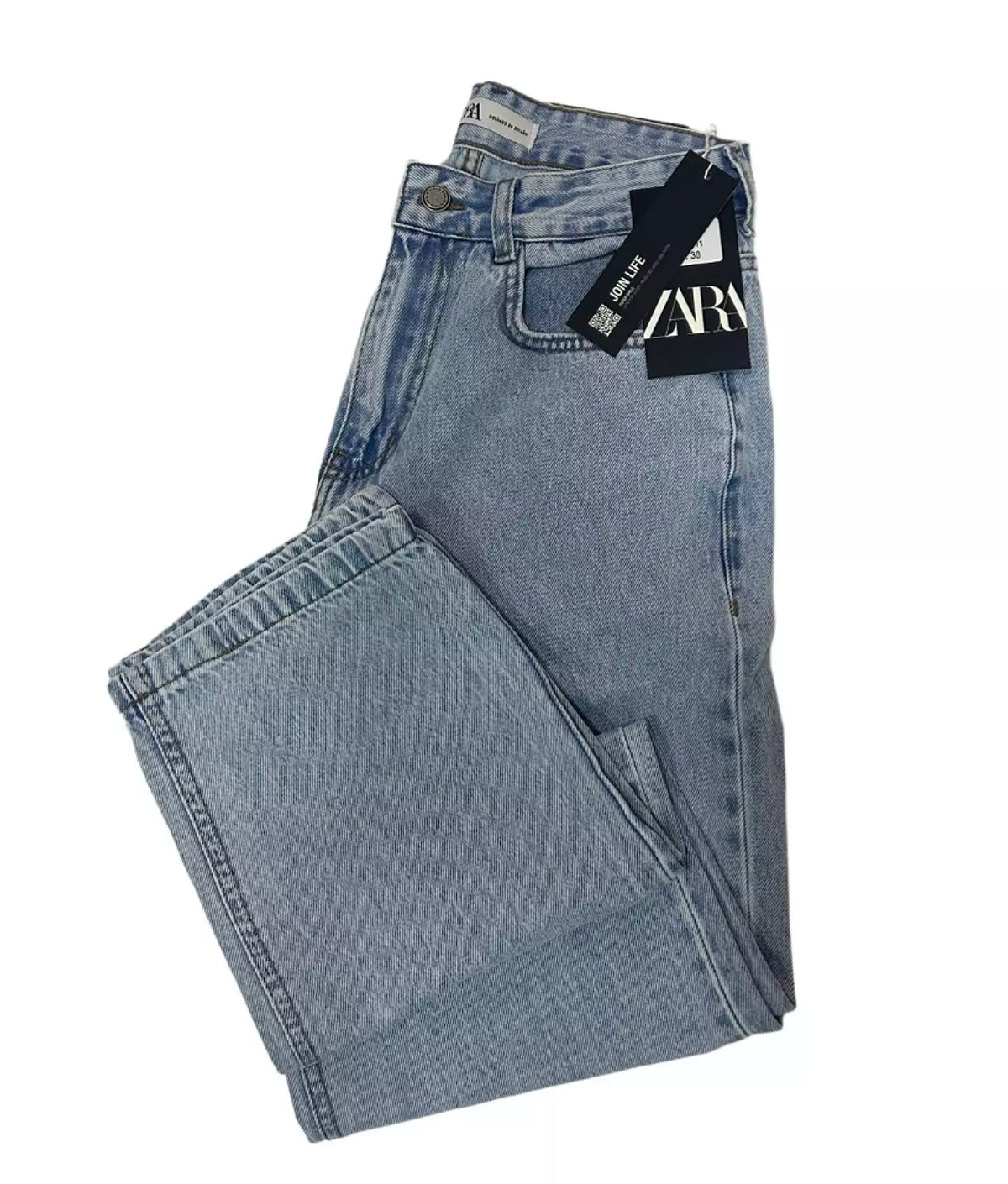 Zara Light Wash Straight Leg Jeans