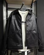 Zara Black Leather Zip-Up Jacket