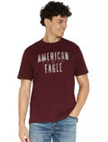 American Eagle Printed Burgundy T-shirt