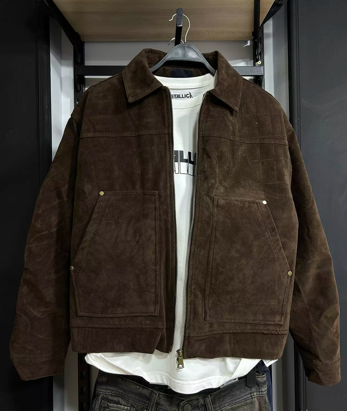 Zara Suede-Look Utility Jacket