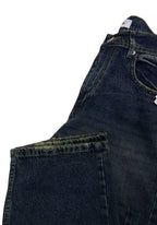 Faded Dark Blue Wide Leg Jeans