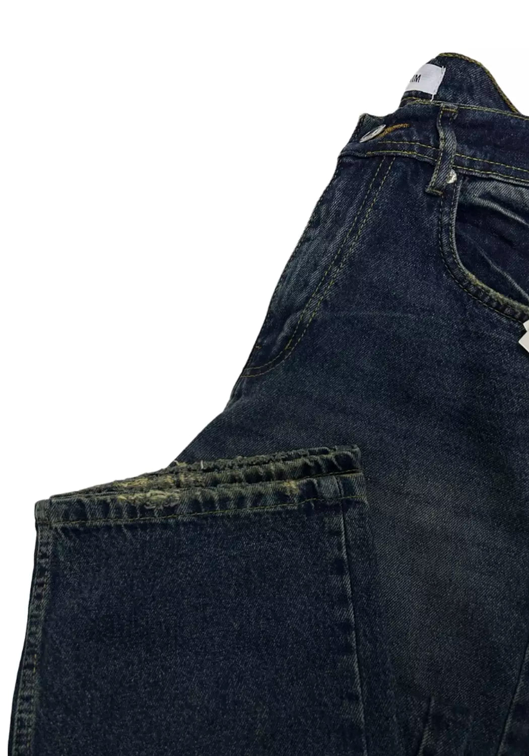 Faded Dark Blue Wide Leg Jeans
