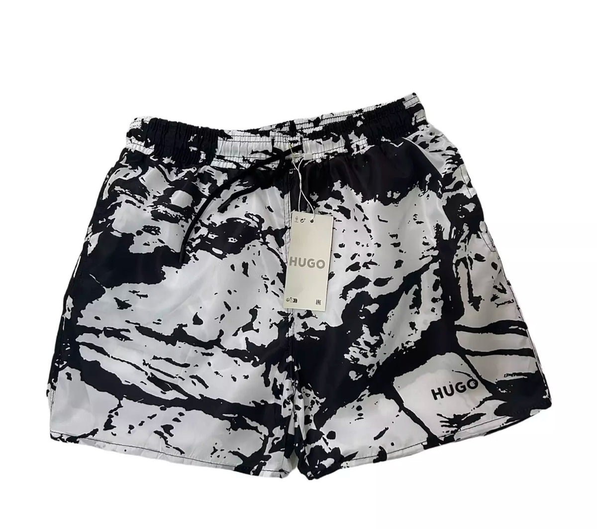 Hugo Black & White Marble Swim Short