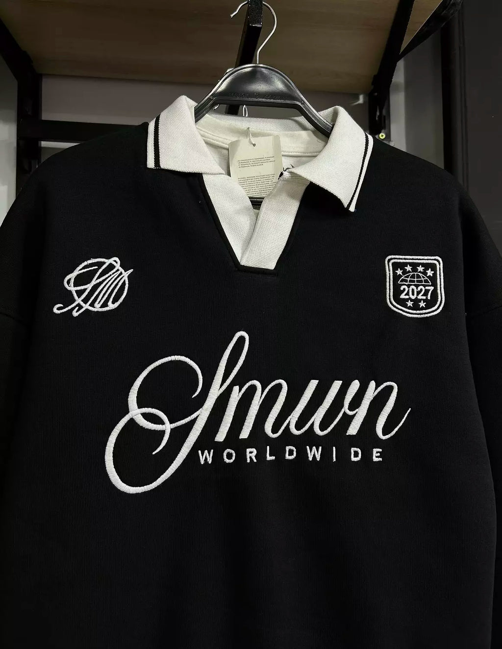 Pull&Bear Worldwide Embroidered Polo Sweatshirt