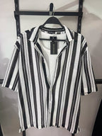 Monochrome Textured Stripe Overshirt