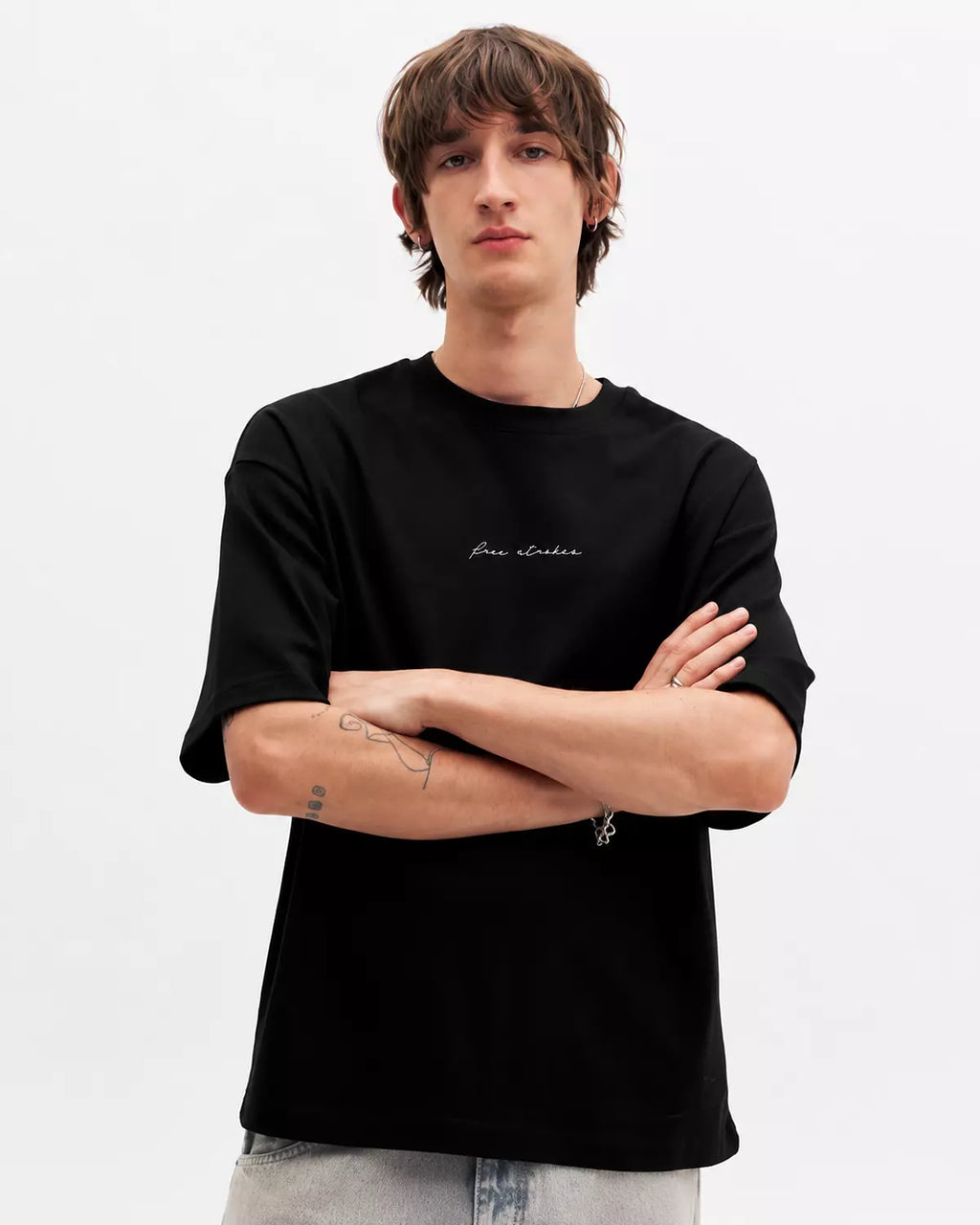 Pull&Bear Chaos Fingerprint Oversized T-Shirt