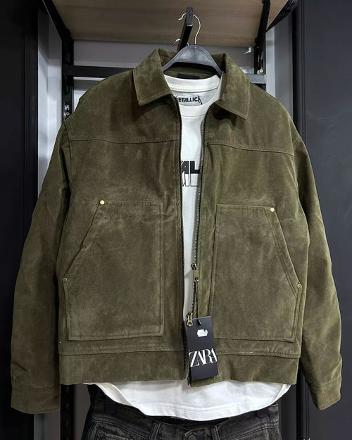 Zara Suede-Look Utility Jacket