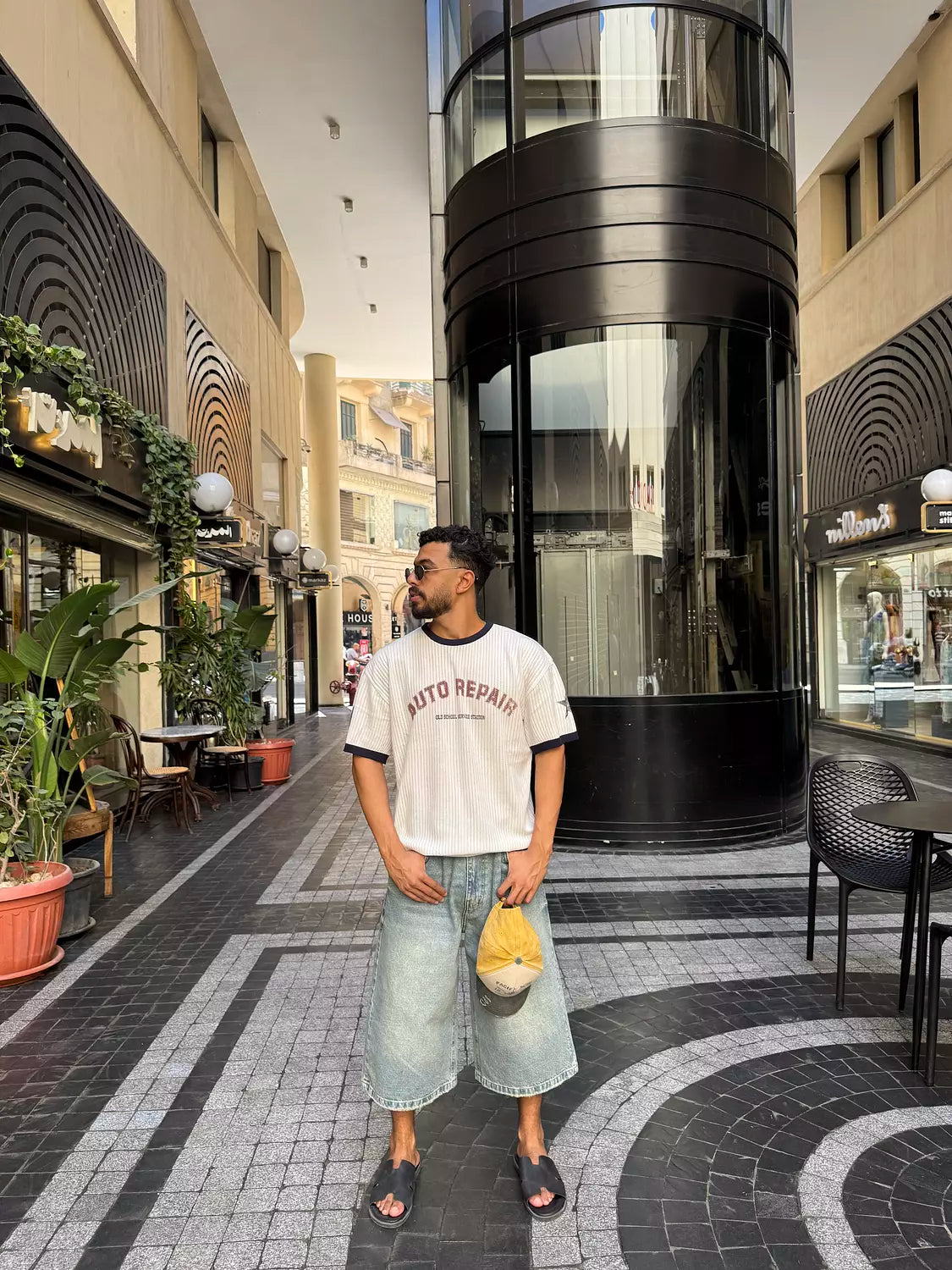 Auto Repair Textured Knit T-Shirt