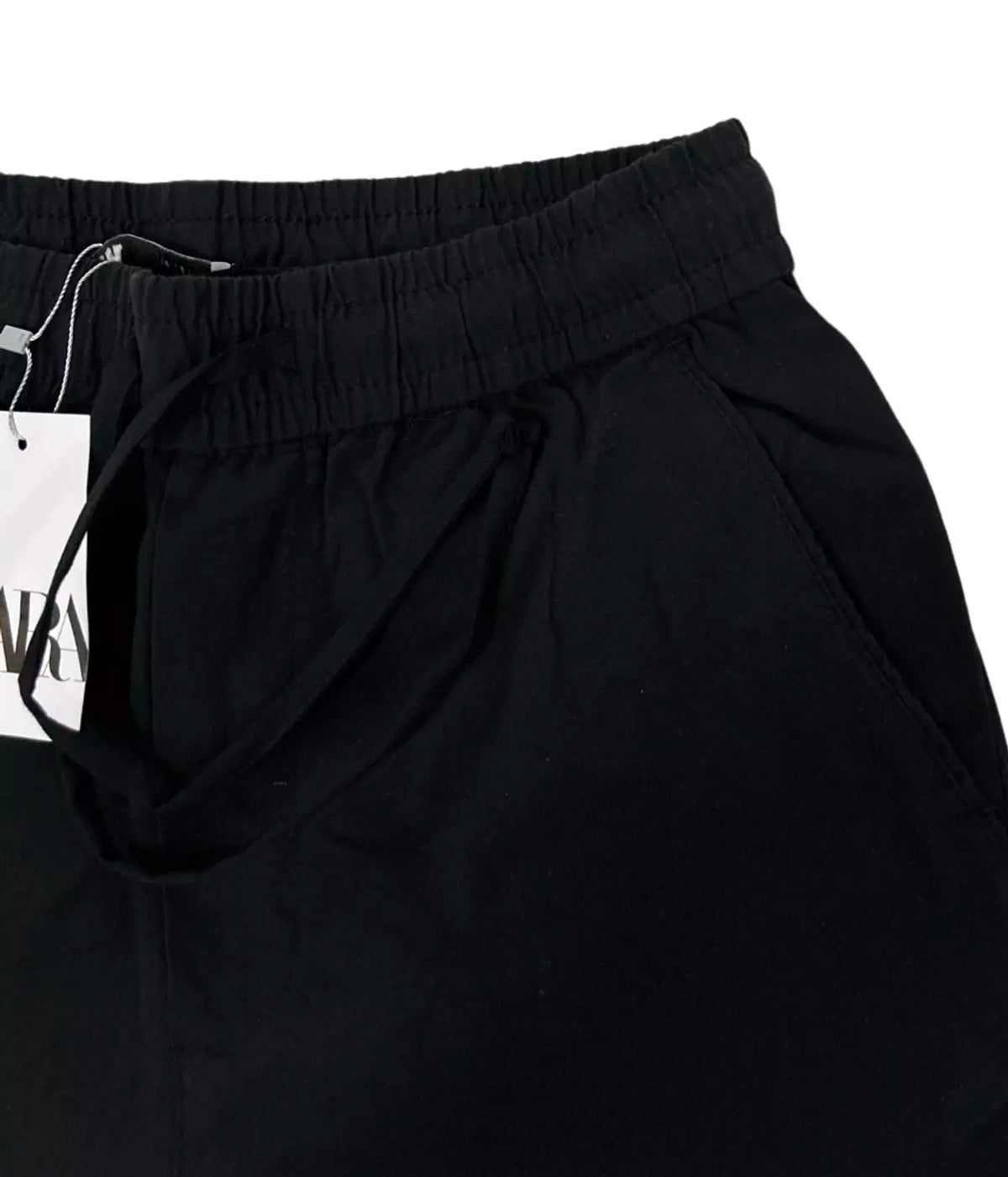 Zara Linen Wide-Leg Drawstring Pants
