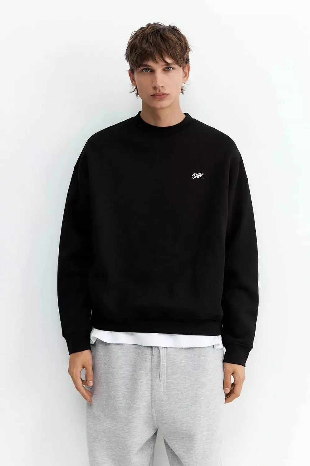 Pull&Bear Signature Logo Oversized Sweatshirt