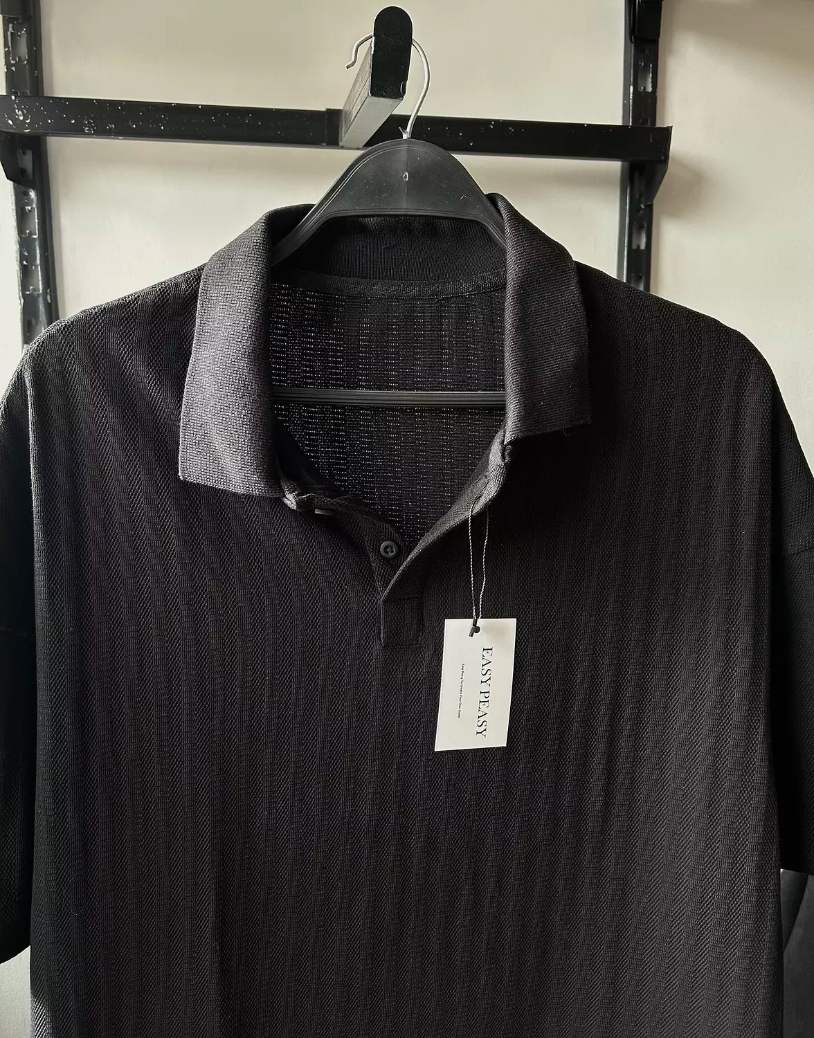 Textured Knit Polo Shirt