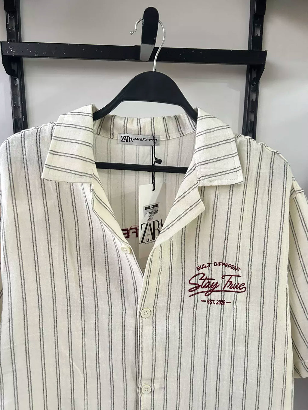 Stay True Embroidered Stripe Shirt