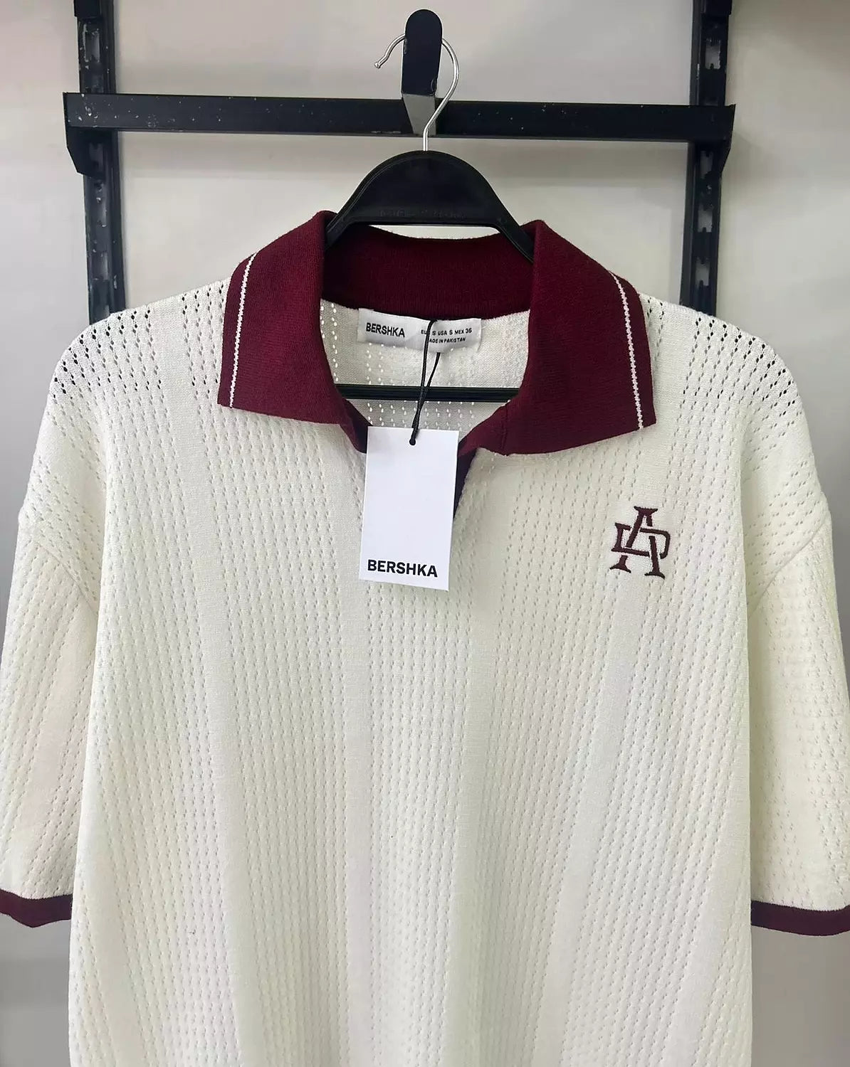 Bershka Heritage Crest Knit Polo