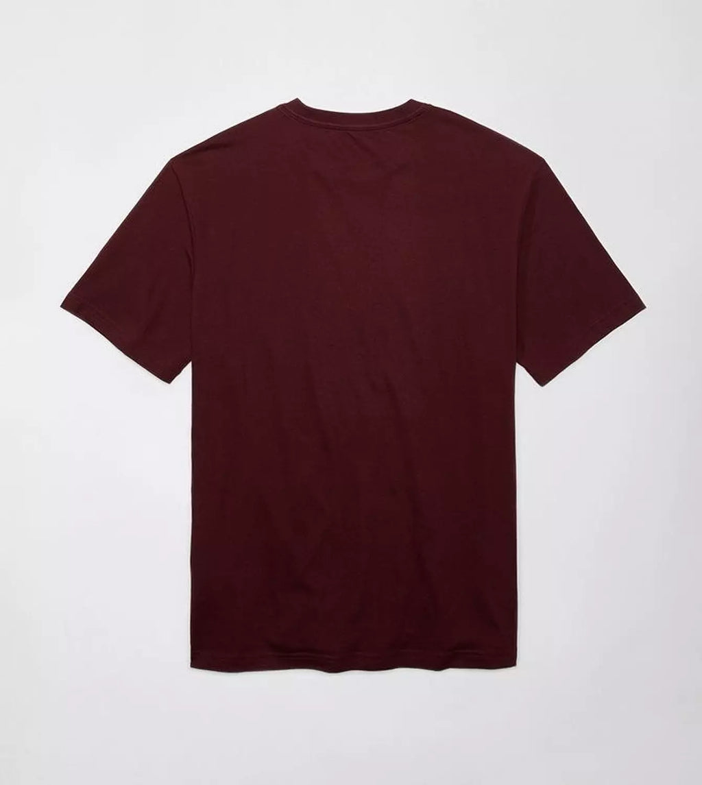 American Eagle Printed Burgundy T-shirt