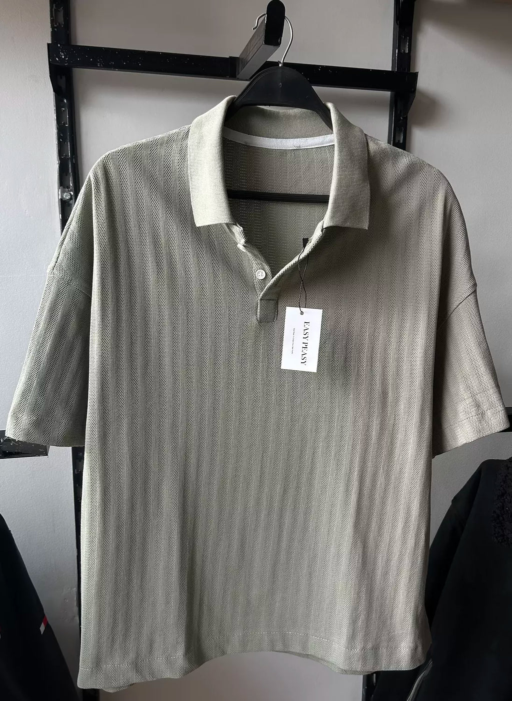 Textured Knit Polo Shirt