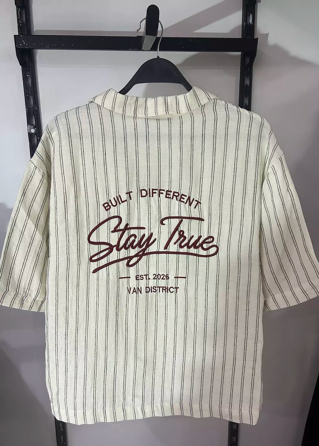 Stay True Embroidered Stripe Shirt