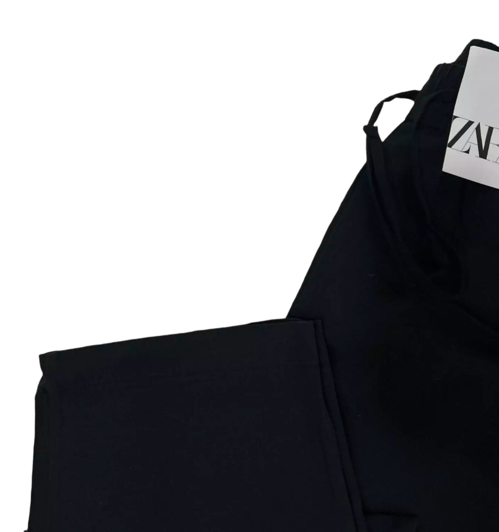 Zara Linen Wide-Leg Drawstring Pants