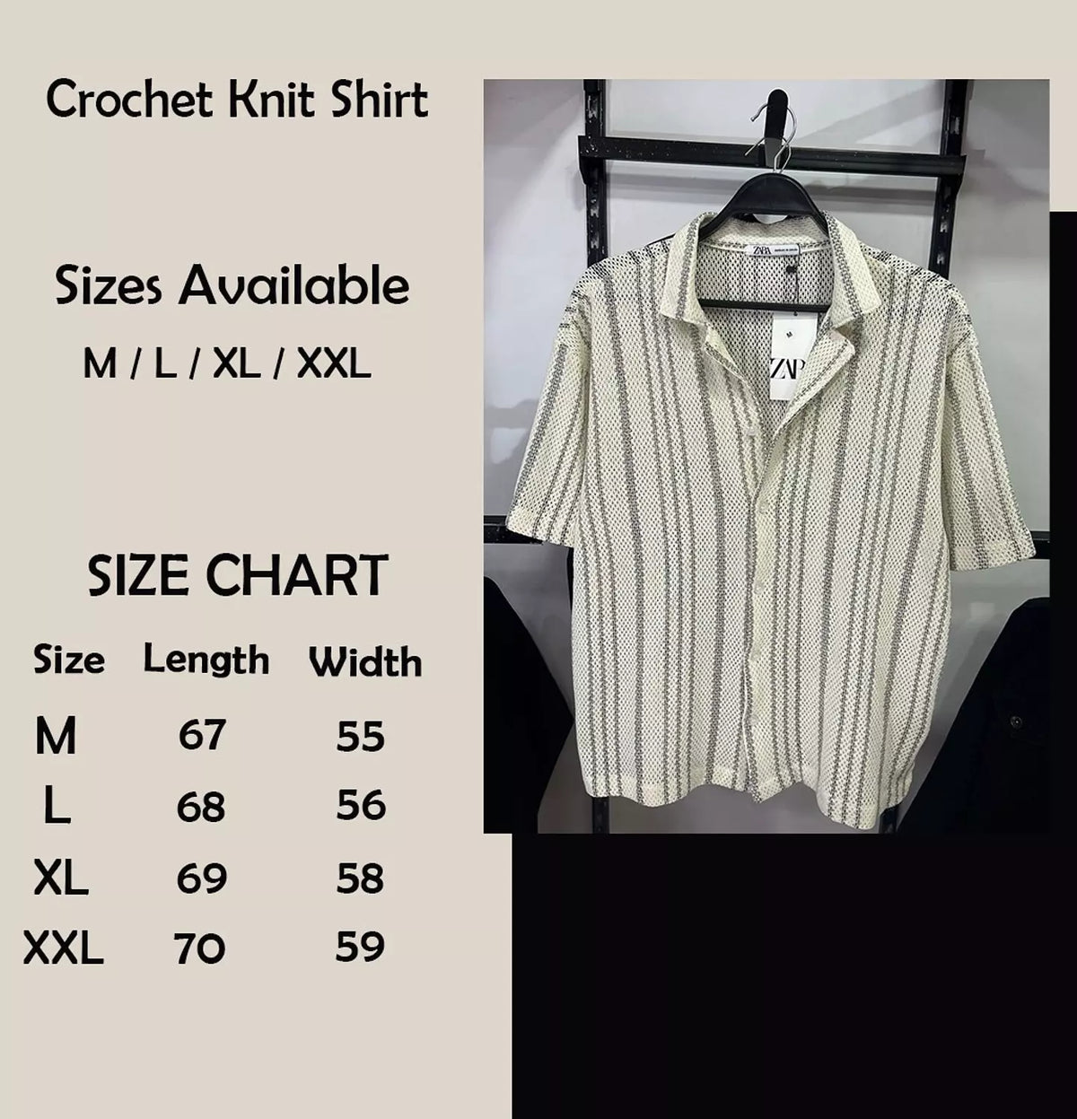 Zara Crochet Knit Shirt