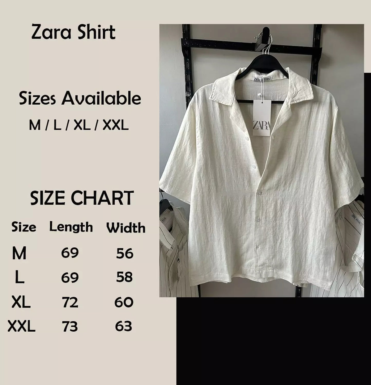 Zara Linen Half Sleeve Shirt