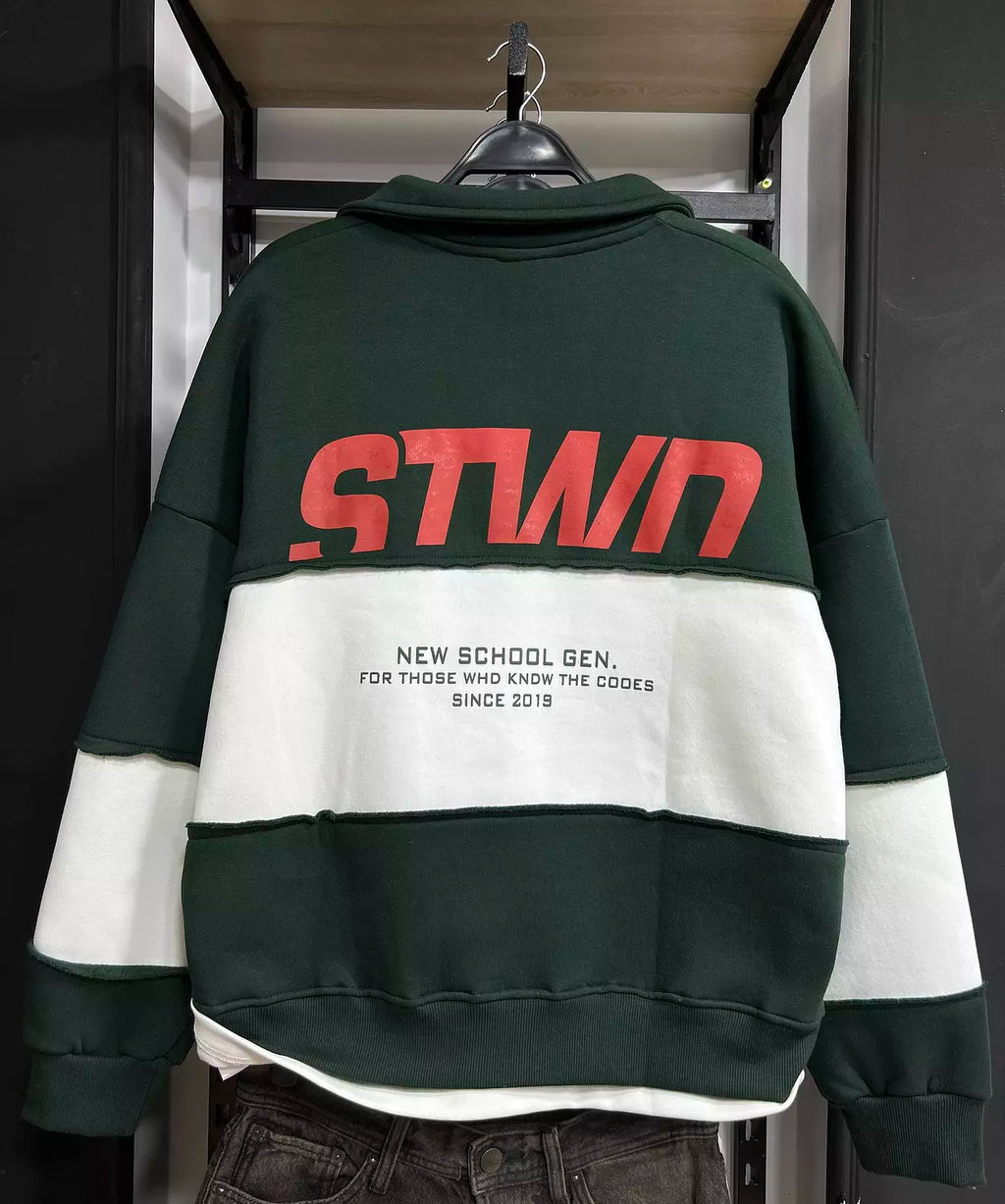 Pull&Bear Half-Zip Polo Sweatshirt