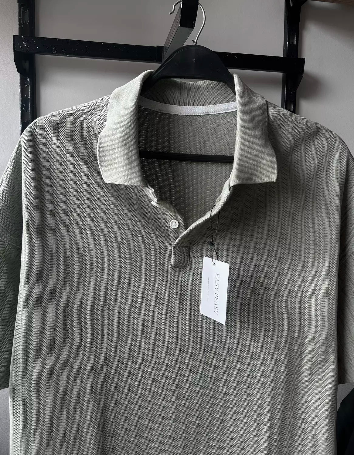 Textured Knit Polo Shirt