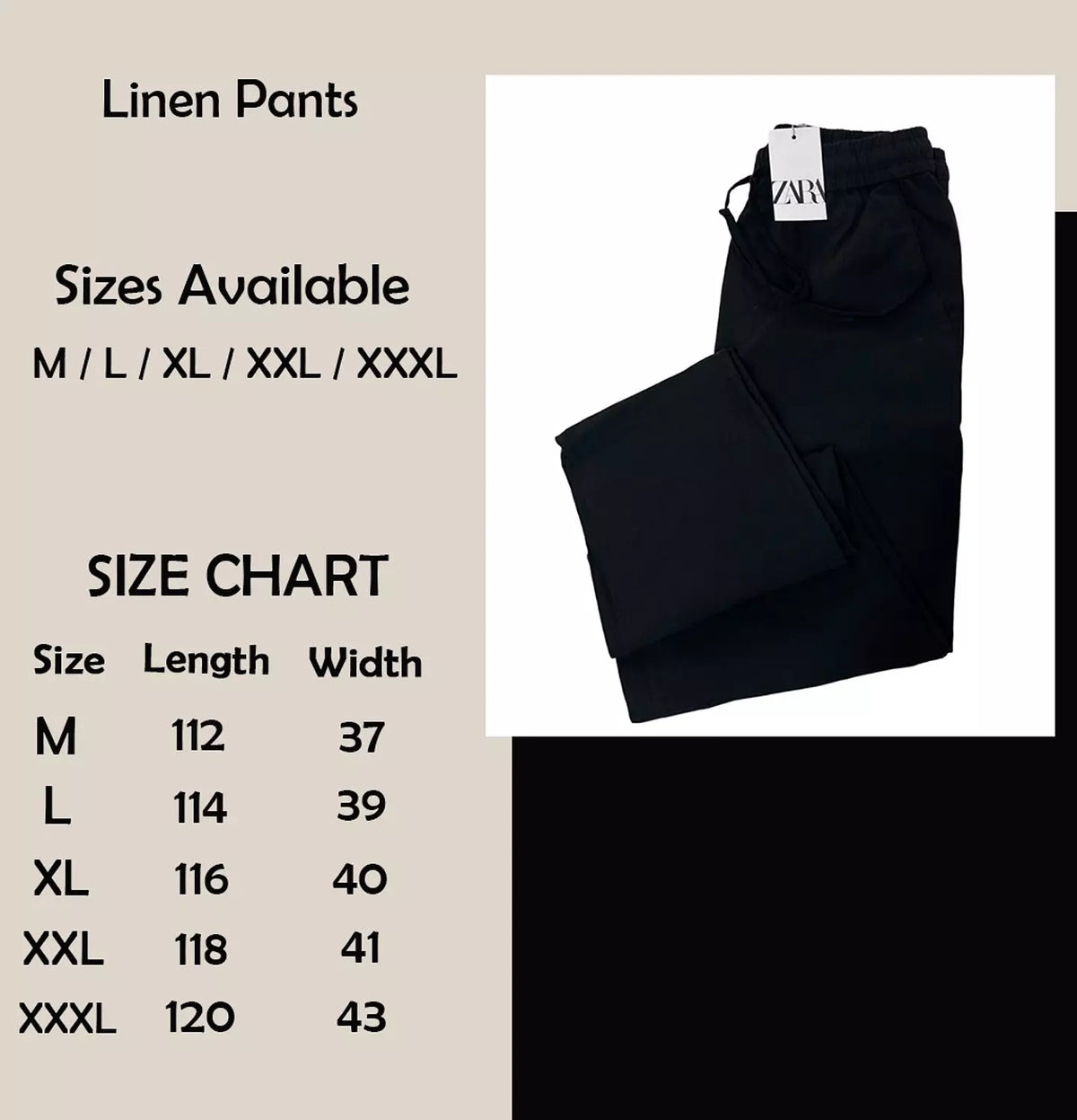 Zara Linen Wide-Leg Drawstring Pants