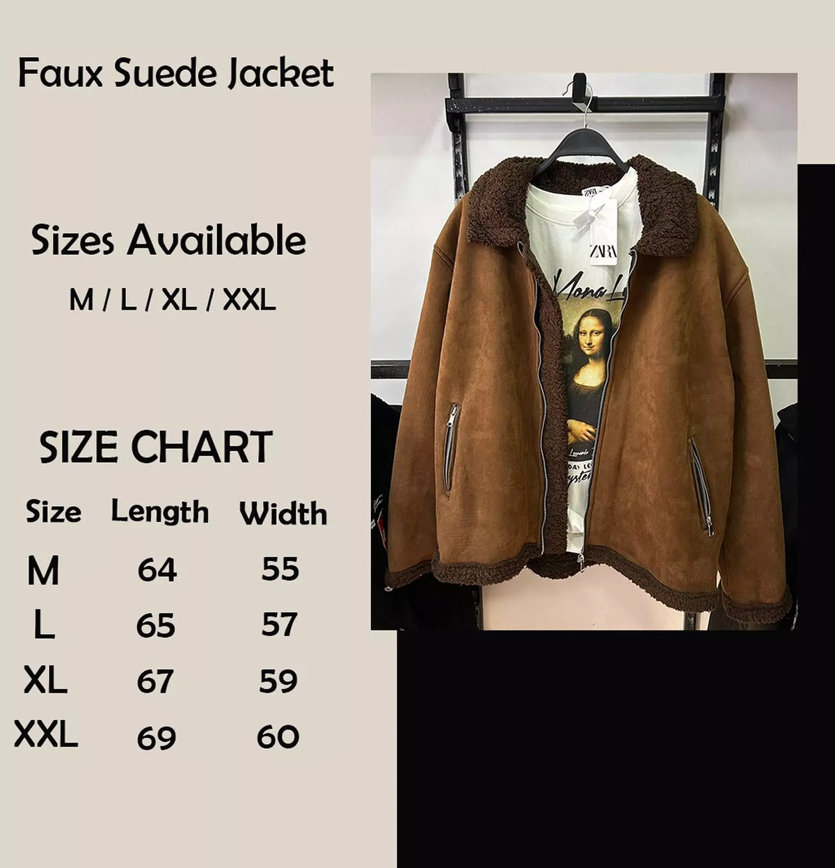 Faux Suede Shearling Jacket