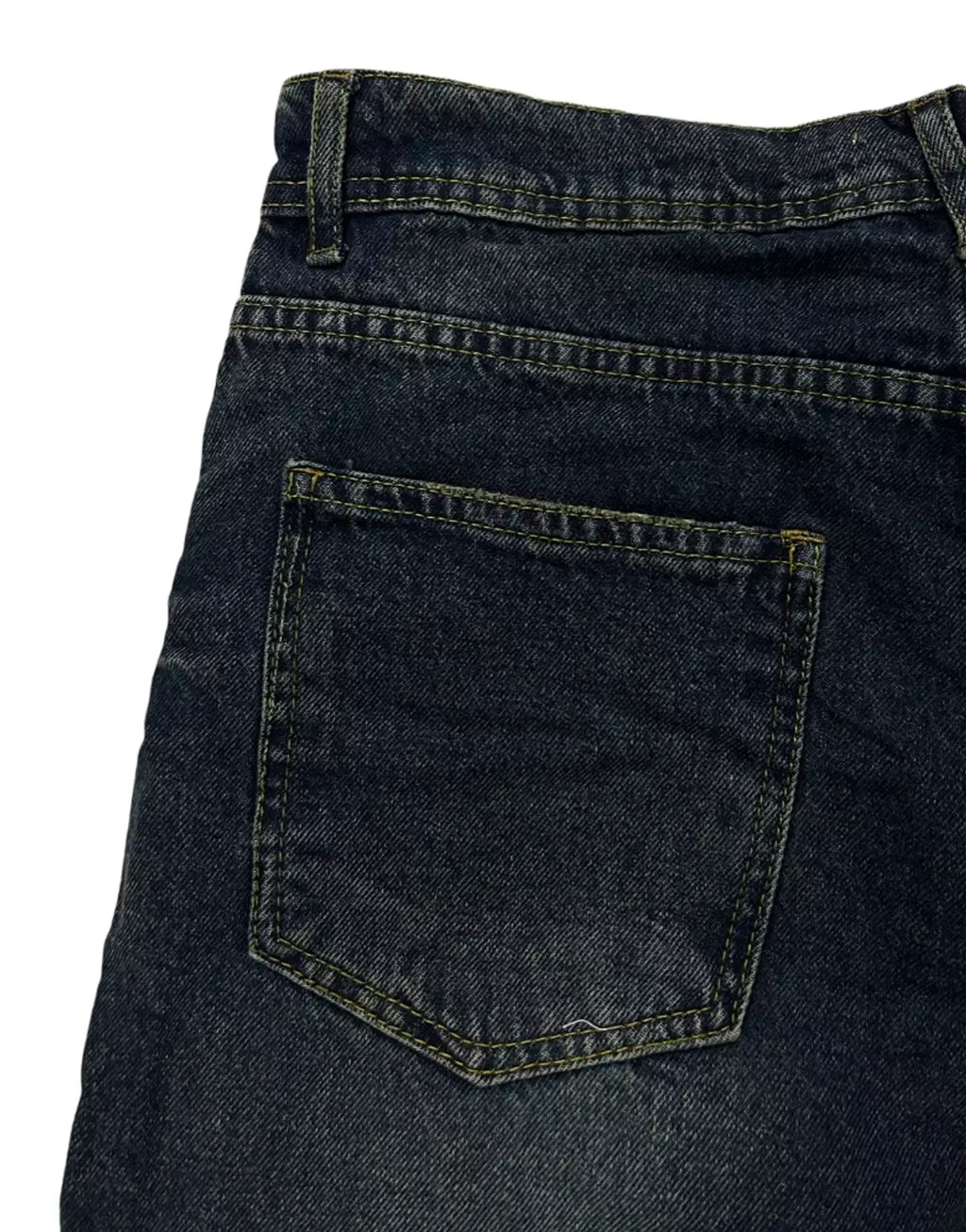 Faded Dark Blue Wide Leg Jeans